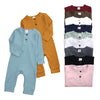 Macacão 100% algodão com cores neutras para meninos e meninasga da criança macacão roupas infantis 0-24 meses